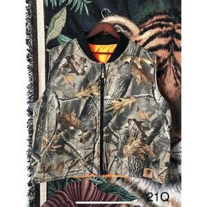 Vintage Real tree Hardwood Camo Hunting Vest Reversible w pockets Men's Size 2XL